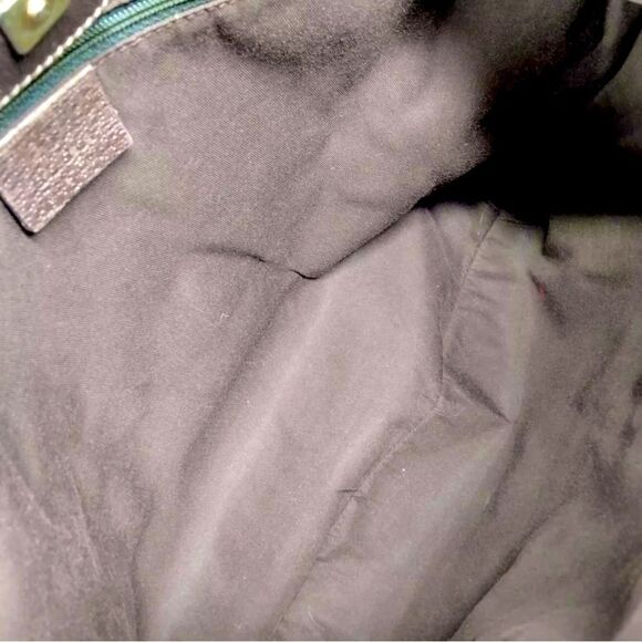 GUCCI Abbey Monogram Oversized Tan Canvas & Brown Leather Crossbody Shoulder Bag - Picture 10 of 17